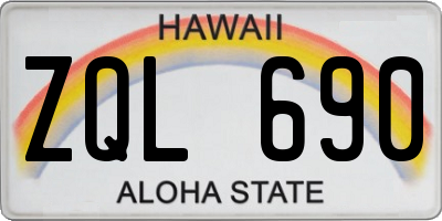 HI license plate ZQL690