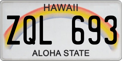 HI license plate ZQL693