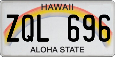 HI license plate ZQL696