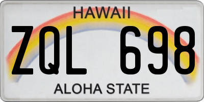 HI license plate ZQL698