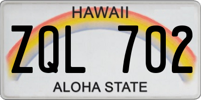 HI license plate ZQL702