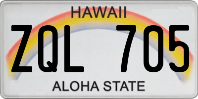 HI license plate ZQL705