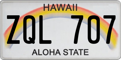 HI license plate ZQL707