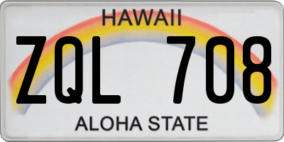 HI license plate ZQL708