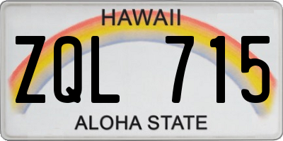 HI license plate ZQL715