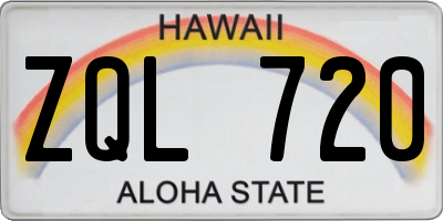 HI license plate ZQL720