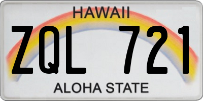 HI license plate ZQL721