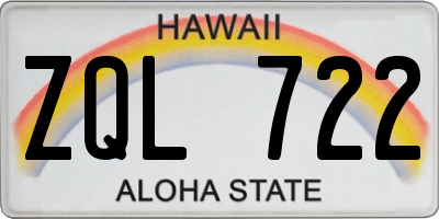 HI license plate ZQL722
