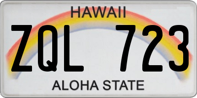 HI license plate ZQL723