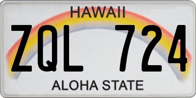 HI license plate ZQL724