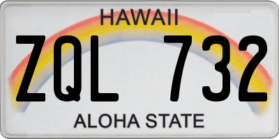 HI license plate ZQL732