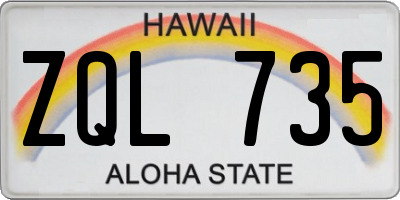 HI license plate ZQL735