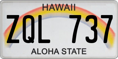 HI license plate ZQL737