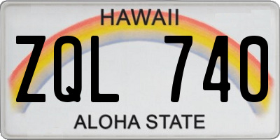 HI license plate ZQL740