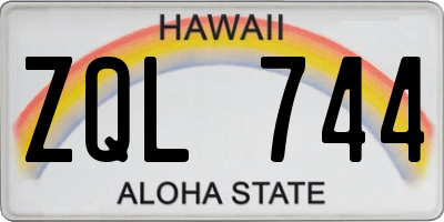 HI license plate ZQL744