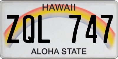 HI license plate ZQL747