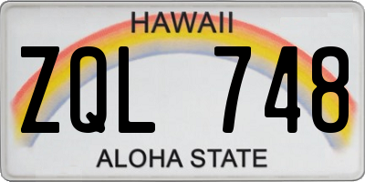 HI license plate ZQL748