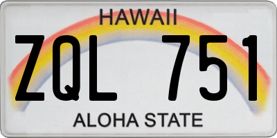 HI license plate ZQL751
