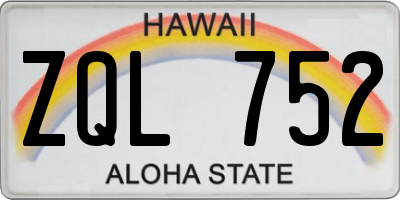 HI license plate ZQL752