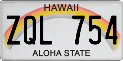 HI license plate ZQL754