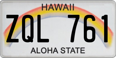 HI license plate ZQL761