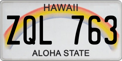 HI license plate ZQL763