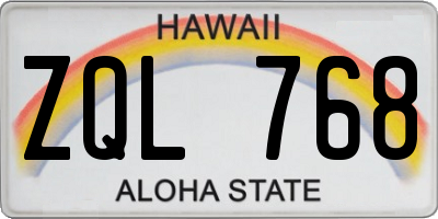 HI license plate ZQL768