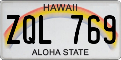 HI license plate ZQL769