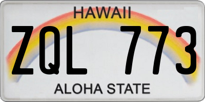 HI license plate ZQL773