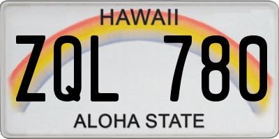 HI license plate ZQL780