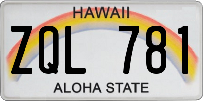 HI license plate ZQL781