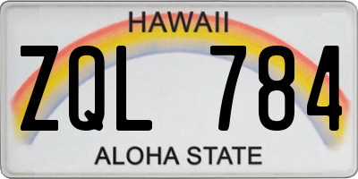 HI license plate ZQL784