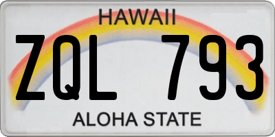 HI license plate ZQL793