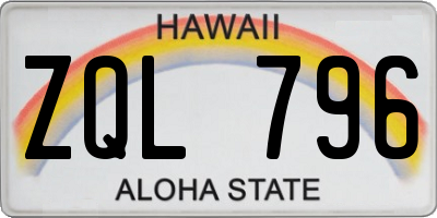 HI license plate ZQL796