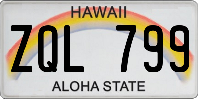 HI license plate ZQL799