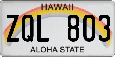 HI license plate ZQL803
