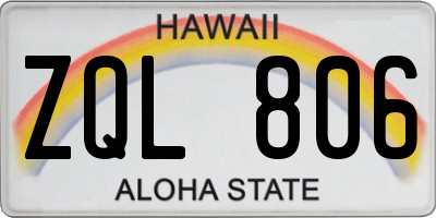 HI license plate ZQL806