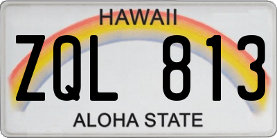 HI license plate ZQL813