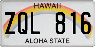 HI license plate ZQL816