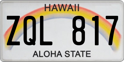 HI license plate ZQL817
