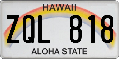 HI license plate ZQL818