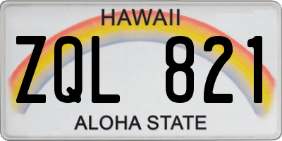HI license plate ZQL821