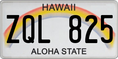 HI license plate ZQL825