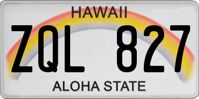 HI license plate ZQL827