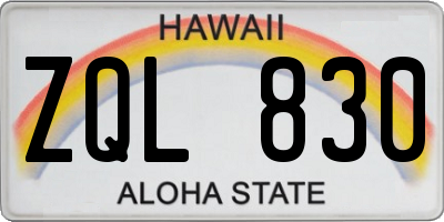 HI license plate ZQL830