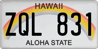 HI license plate ZQL831