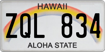 HI license plate ZQL834
