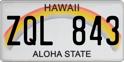 HI license plate ZQL843