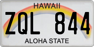 HI license plate ZQL844