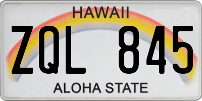 HI license plate ZQL845